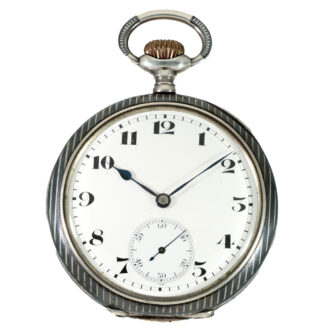 Swiss niello silver high quality school watch Circa 1920