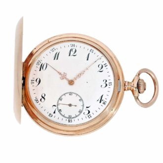 Gold ankerchronometer with old leather case Circa 1920