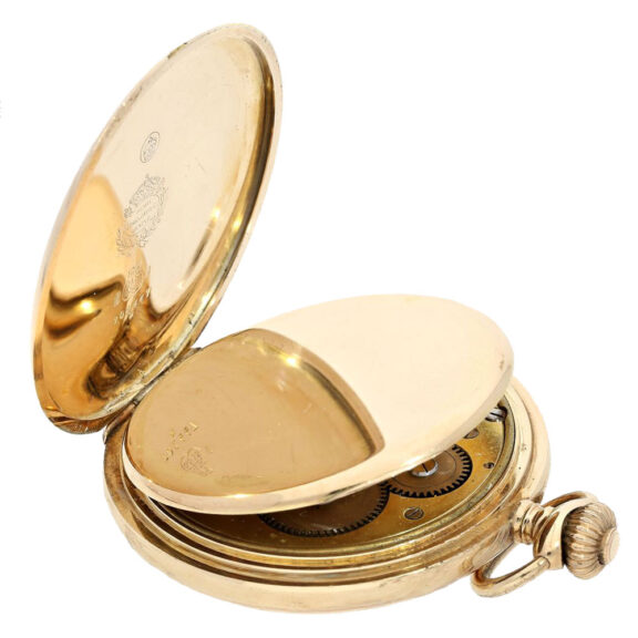 Swiss pink goldsavonnette with gilt dial Circa 1920 Swiss pink goldsavonnette with gilt dial Circa 1920