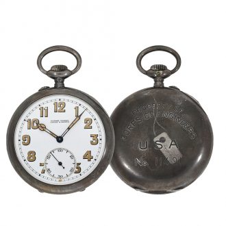 Swiss military pocket watch in original silver case Circa 1918
