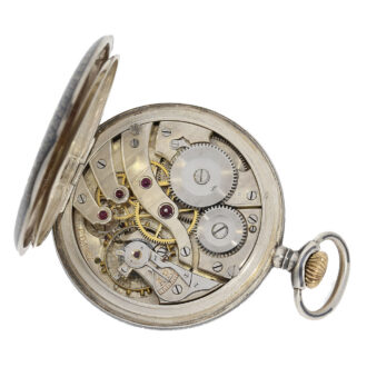 Swiss silver precision pocket watch with niëllo case Circa 1927 Swiss silver precision pocket watch with niëllo case Circa 1927