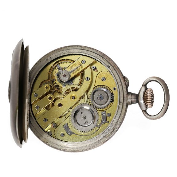 Swiss decorative marksman's watch with relief case Circa 1905 Swiss decorative marksman's watch with relief case Circa 1905