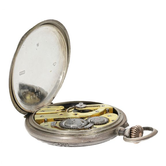 Swiss decorative marksman's watch with relief case Circa 1905 Swiss decorative marksman's watch with relief case Circa 1905