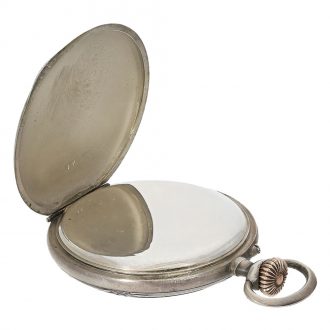 Swiss decorative marksman's watch with relief case Circa 1905