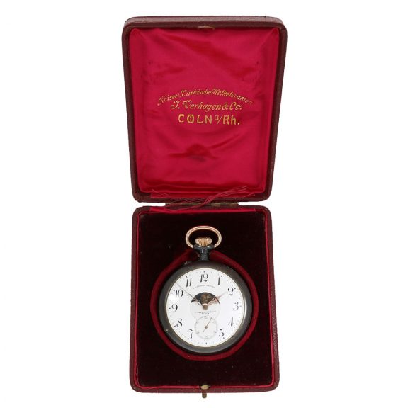 Rare German calendar watch with moon phase Circa 1884 Rare German calendar watch with moon phase Circa 1884