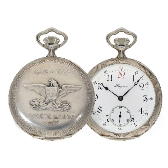 Swiss silver Art Nouveau pocket watch with relief case Circa 1920 Swiss silver Art Nouveau pocket watch with relief case Circa 1920