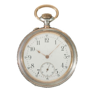 Swiss silver and gold marksman's pocket watch Circa 1894