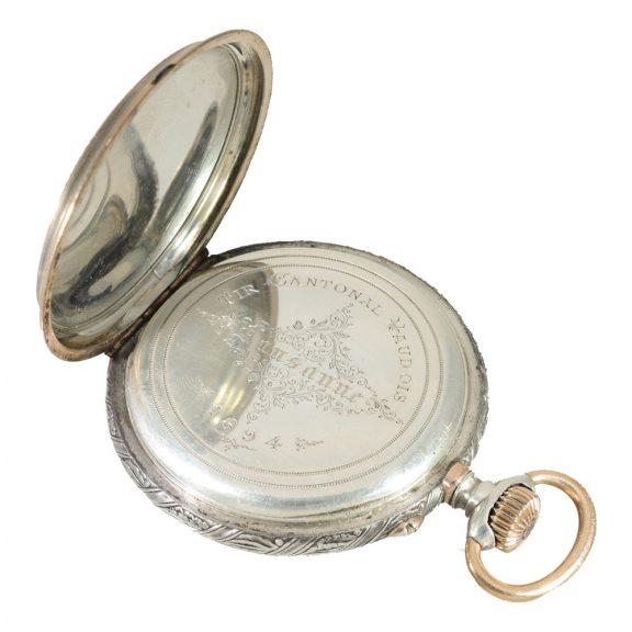 Swiss silver and gold marksman's pocket watch Circa 1894 Swiss silver and gold marksman's pocket watch Circa 1894