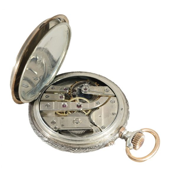 Swiss silver and gold marksman's pocket watch Circa 1894 Swiss silver and gold marksman's pocket watch Circa 1894