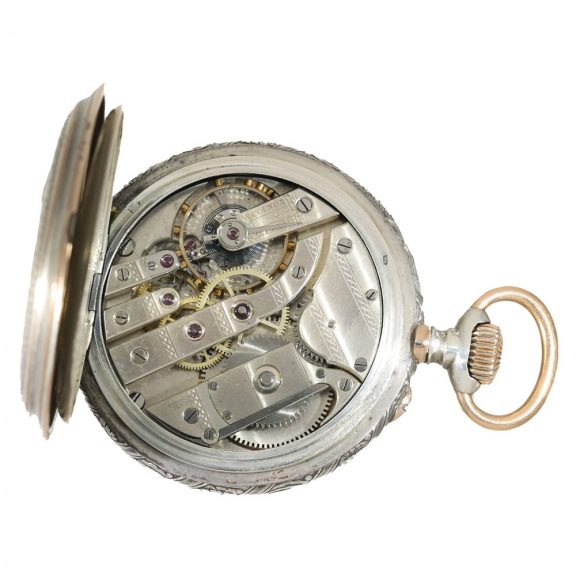 Swiss silver and gold marksman's pocket watch Circa 1894 Swiss silver and gold marksman's pocket watch Circa 1894