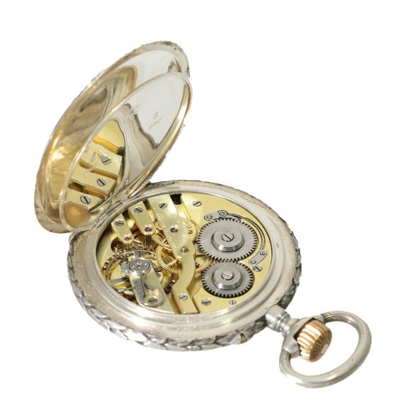 Swiss silver marksman's watch with certificate of accuracy Circa 1898 Swiss silver marksman's watch with certificate of accuracy Circa 1898