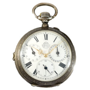 Swiss silver extremely rare split seconds chronograph Circa 1890