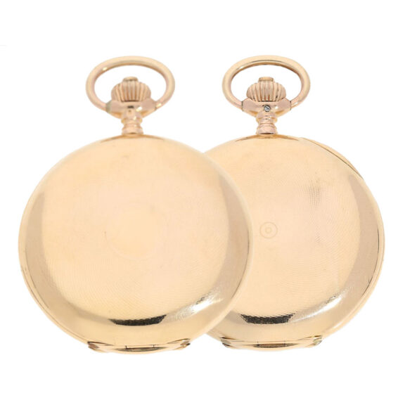 Swiss gold lever hunting case pocket watch Circa 1908 Swiss gold lever hunting case pocket watch Circa 1908