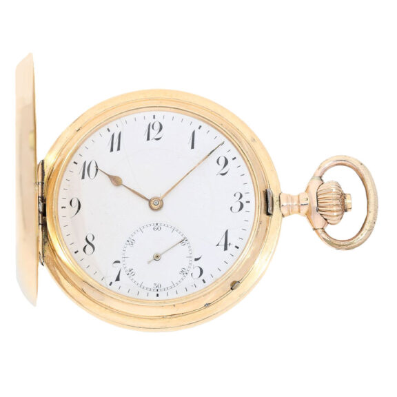 Swiss gold lever hunting case pocket watch Circa 1908