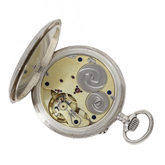 German large Glashütte silver gold precision pocket watch Circa 1920