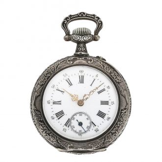 Swiss silver Masonic cylinder pocket watch Circa 1900 Swiss silver Masonic cylinder pocket watch Circa 1900