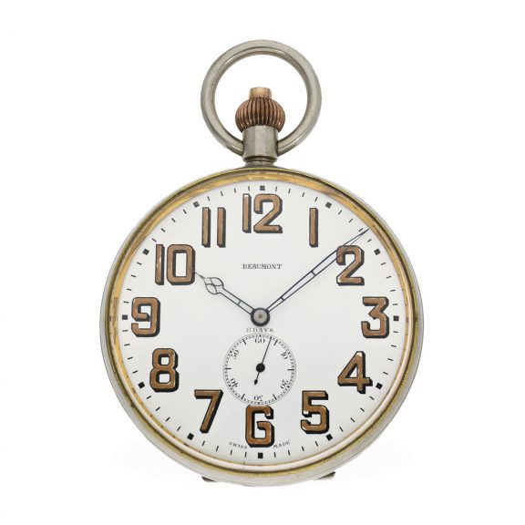 Swiss nickel eight day “Goliath” pocket watch Circa 1920
