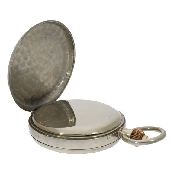 Swiss nickel eight day “Goliath” pocket watch Circa 1920 Swiss nickel eight day “Goliath” pocket watch Circa 1920