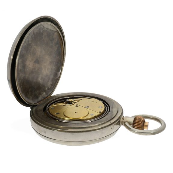 Swiss nickel eight day “Goliath” pocket watch Circa 1920 Swiss nickel eight day “Goliath” pocket watch Circa 1920