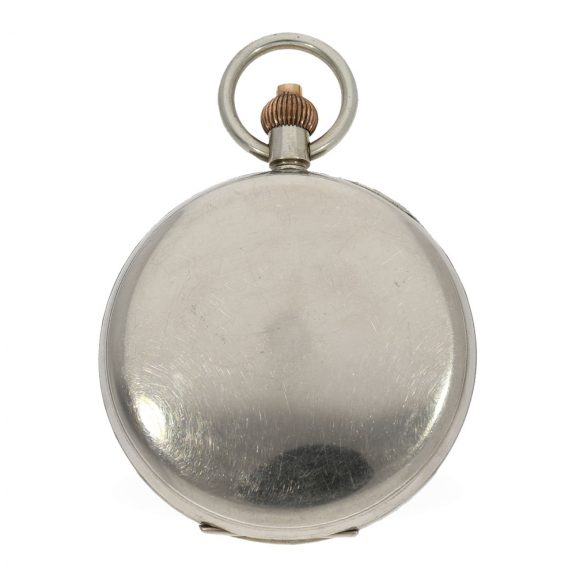 Swiss nickel eight day “Goliath” pocket watch Circa 1920 Swiss nickel eight day “Goliath” pocket watch Circa 1920