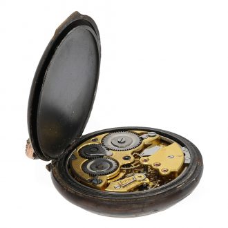 Swiss gunmetal keyless lever pocket watch with alarm Circa 1915