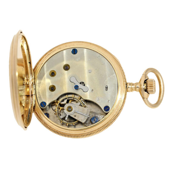 Swiss very fine gold lady's duplex pocket watch Circa 1900 Swiss very fine gold lady's duplex pocket watch Circa 1900