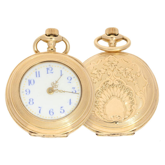 Swiss very fine gold lady's duplex pocket watch Circa 1900