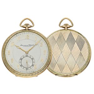 Swiss big gold open faced Art Deco dress watch Circa 1925