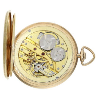 Swiss big gold open faced Art Deco dress watch Circa 1925