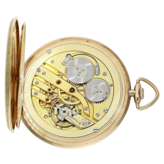 Swiss big gold open faced Art Deco dress watch Circa 1925 Swiss big gold open faced Art Deco dress watch Circa 1925