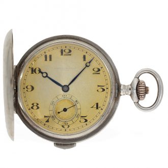 Swiss silver full hunter cased watch with quarter hour repeater Circa 1930