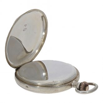 Swiss silver full hunter cased watch with quarter hour repeater Circa 1930