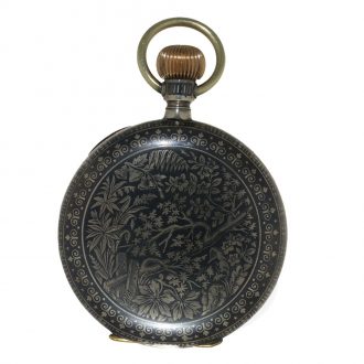 Swiss niëllo silver anker chronometer pocket watch Circa 1880