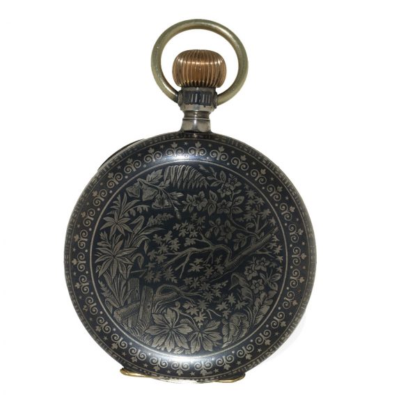 Swiss niëllo silver anker chronometer pocket watch Circa 1880 Swiss niëllo silver anker chronometer pocket watch Circa 1880
