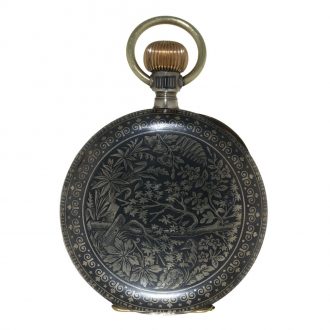 Swiss niëllo silver anker chronometer pocket watch Circa 1880