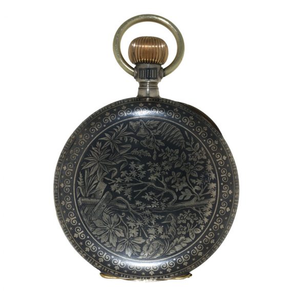 Swiss niëllo silver anker chronometer pocket watch Circa 1880 Swiss niëllo silver anker chronometer pocket watch Circa 1880