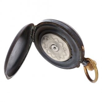 Swiss gunmetal watch with adjustable day counter Circa 1900