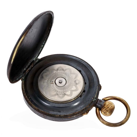 Swiss gunmetal watch with adjustable day counter Circa 1900 Swiss gunmetal watch with adjustable day counter Circa 1900