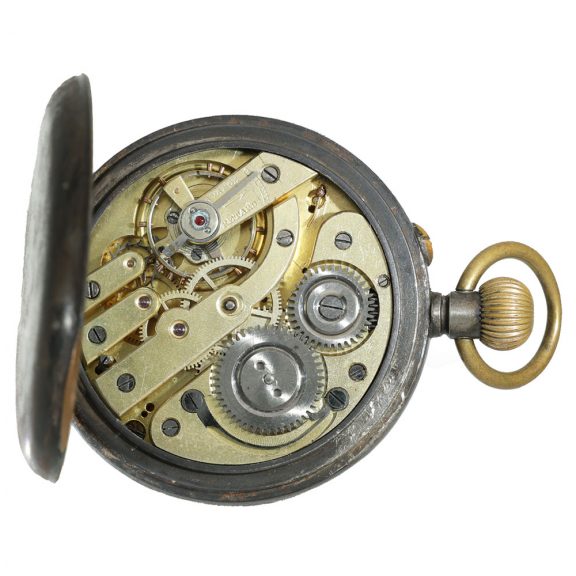 Swiss burnished iron world time watch Circa 1880 Swiss burnished iron world time watch Circa 1880