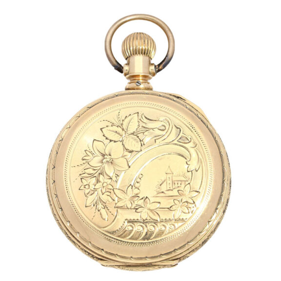 A 14 K gold American lever movement pocket watch Circa 1886 A 14 K gold American lever movement pocket watch Circa 1886