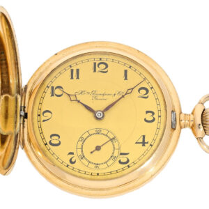 Swiss fine 14 Carat gold hunter cased watch Circa 1920