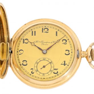 Swiss fine 14 Carat gold hunter cased watch Circa 1920