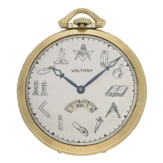 American Art Deco Masonic pocket watch with rotating seconds Circa 1930