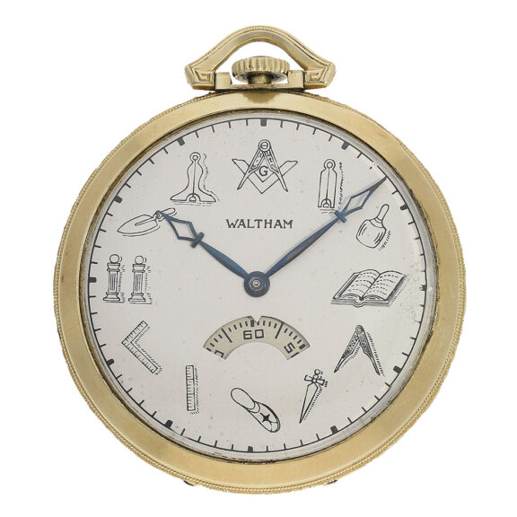 American Art Deco Masonic pocket watch with rotating seconds Circa 1930