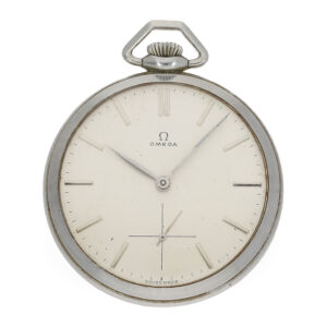 Swiss large elegant steel dress watch with precision lever escapement Circa 1962