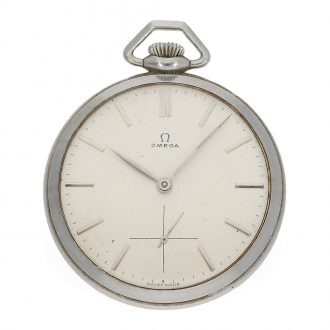 Swiss large elegant steel dress watch with precision lever escapement Circa 1962