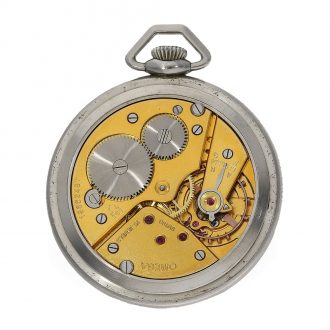 Swiss large elegant steel dress watch with precision lever escapement Circa 1962