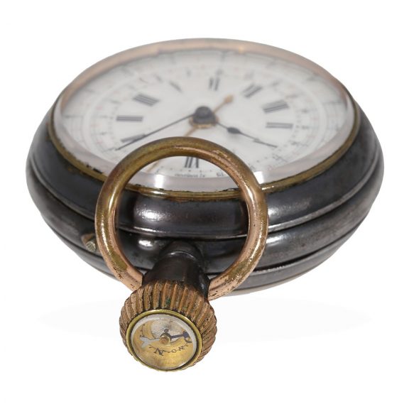 French blued iron rare double sided military chronograph Circa 1915 French blued iron rare double sided military chronograph Circa 1915