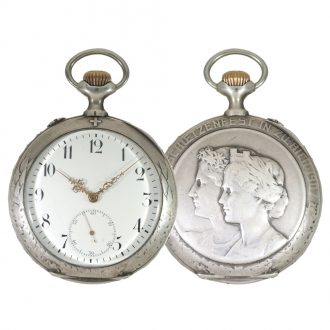 Swiss silver marksman's watch for the Zurich Shooting Festival Circa 1907
