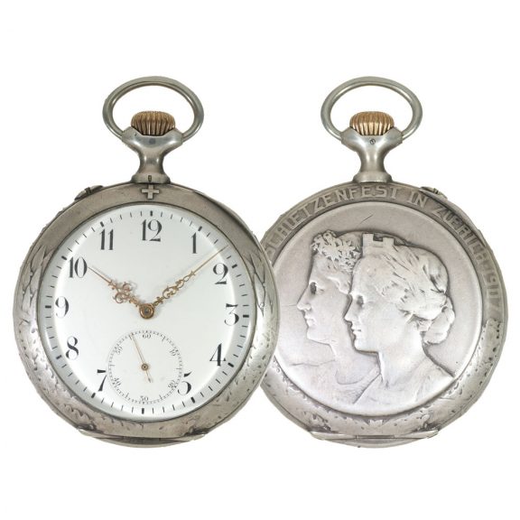 Swiss silver marksman's watch for the Zurich Shooting Festival Circa 1907 Swiss silver marksman's watch for the Zurich Shooting Festival Circa 1907